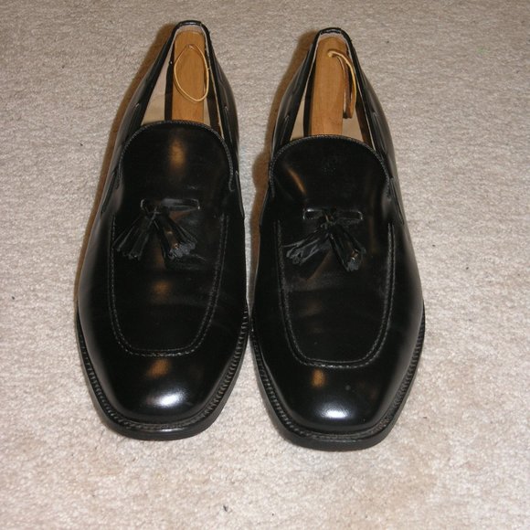 Nettleton Black Leather Tassel Loafers 14D main image 8